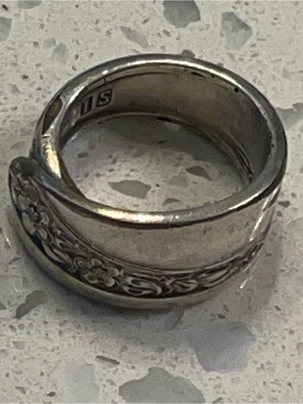 Sterling Silver floral wrap ring size 5.75-6